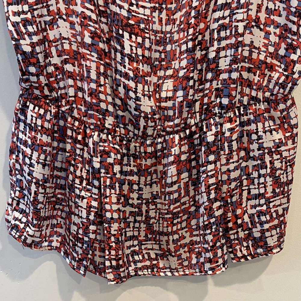 Black Rainn Red and White Patterned Tank Top
